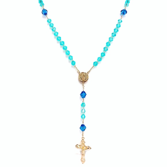 COPY - San Benito Sea Blue Beads Rosary - Picture 1 of 2